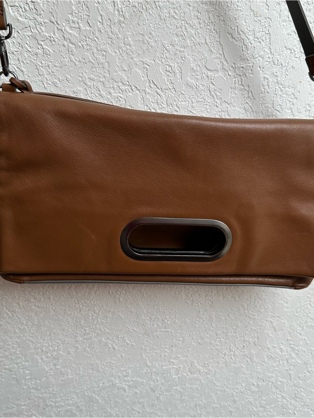 Skagen Brown Leather Shoulder Bag Minimalist Design Crossbody